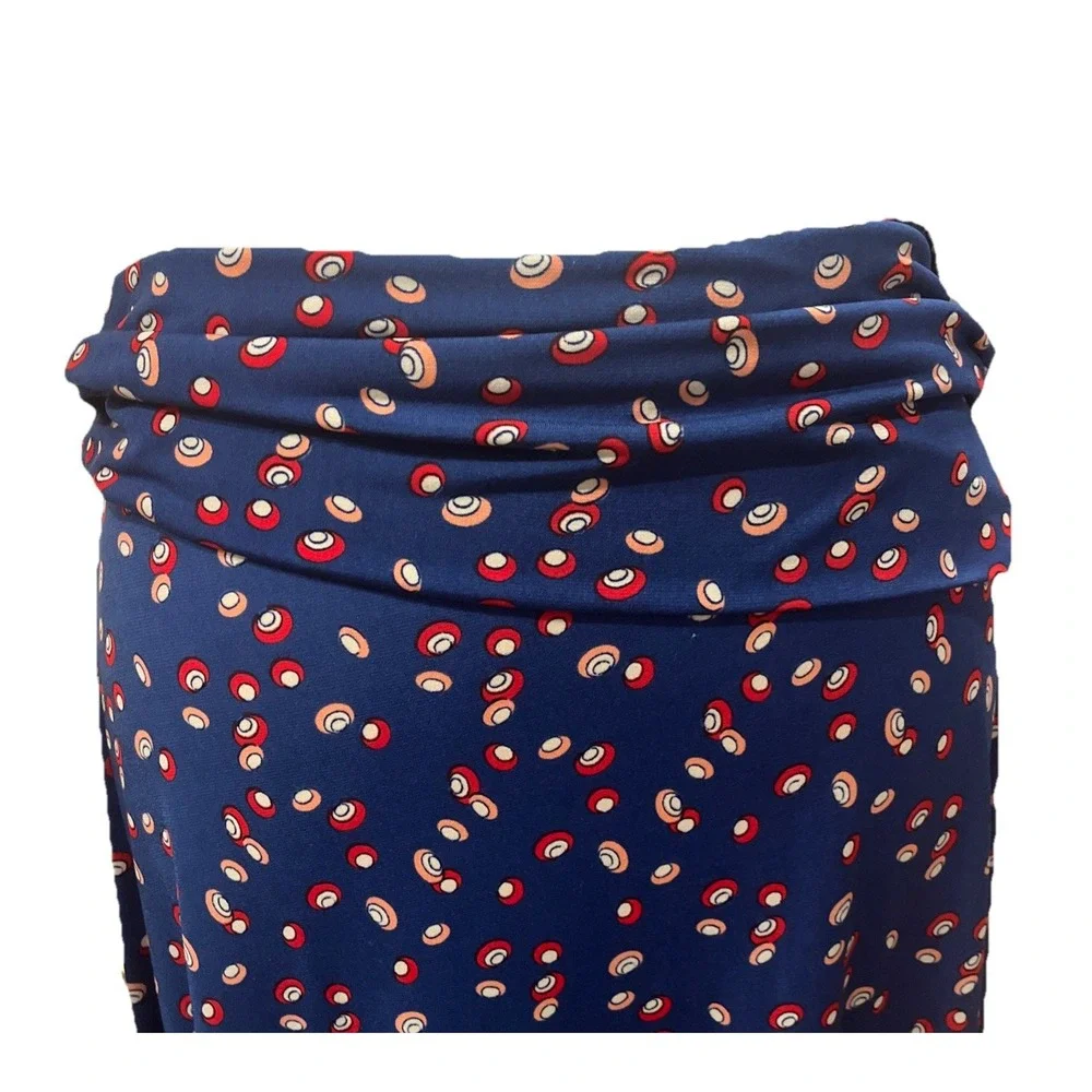 VTG LuLaRoe Maxi Skirt Blue Long Pull On Stretchy Fold Over Comfy Y2K USA LG/XL - Picture 2 of 7